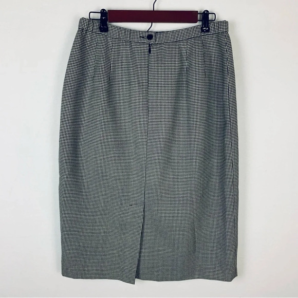 Pendleton Vintage Houndstooth Black White Wool Skirt - Picture 2 of 4